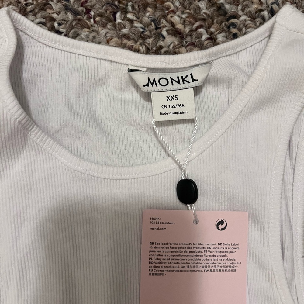 NWT !Monki White Ribbed Tank Tops bundle - Picture 2 of 3